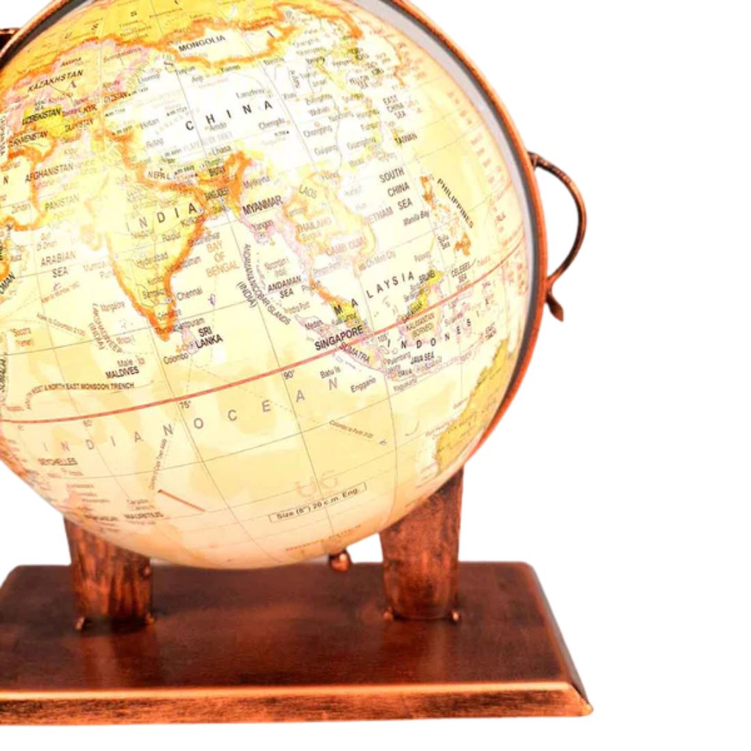 Elephant With Globe Showpiece Figurines - Antique Showpiece - for Home, Vastu, Good Luck, Table & Office Decor & Gift - 11 Inch