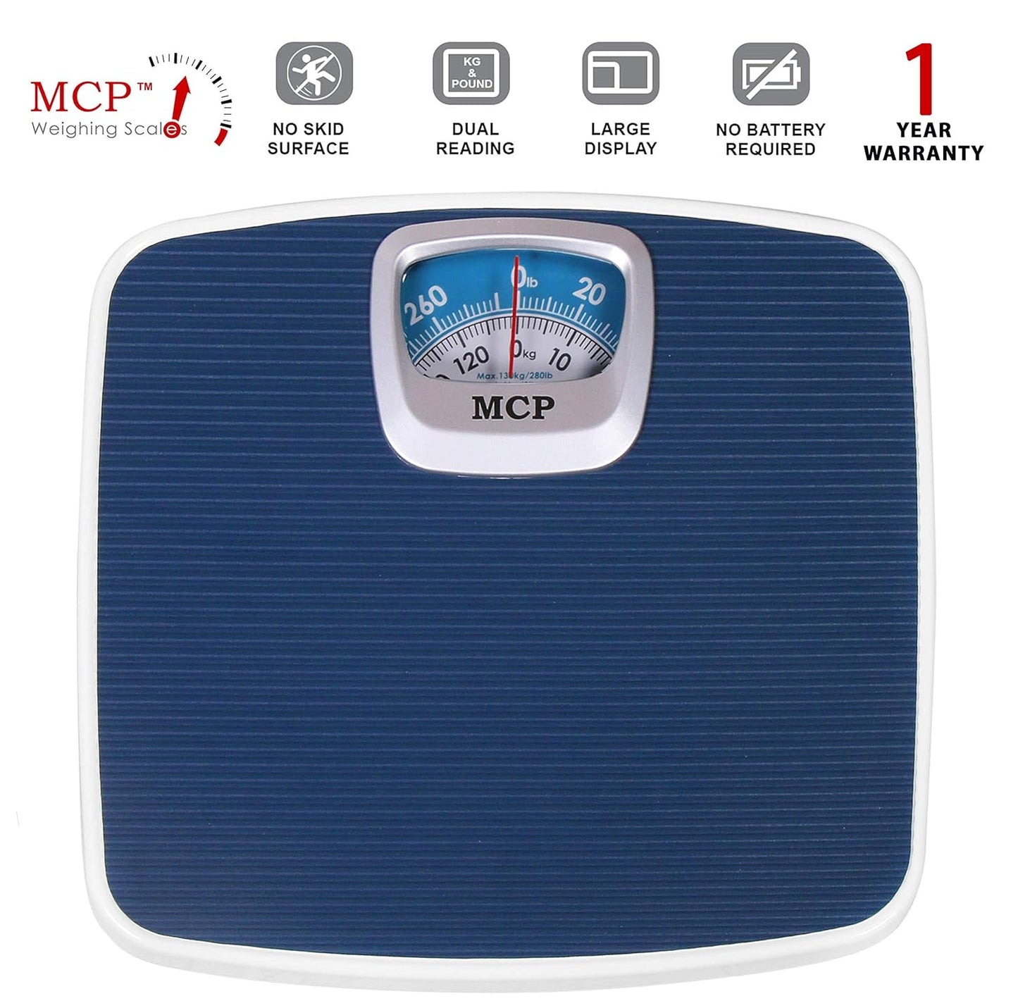 Mechanical Personal Weight Machine for body weight measures upto 130kg Analog Precision Bathroom weighing scale ,fitness, Accuracy 100g (Mechanical Weighing Machine)