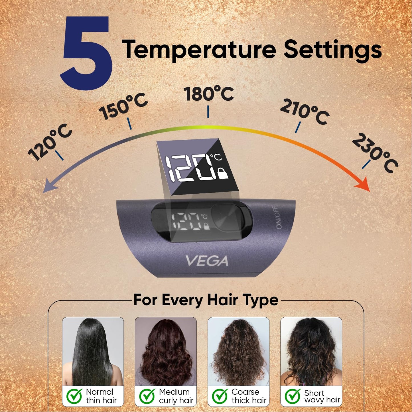 Vega LitStyle L1 Hair Straightener Brush for Women with Triple Care & ThermoProtect Technology (Keratin, Argan Oil & Ionic), Frizz-Free Hair in Few Mins, Straightening Effect Upto 12 Hours, (VHSB-06)