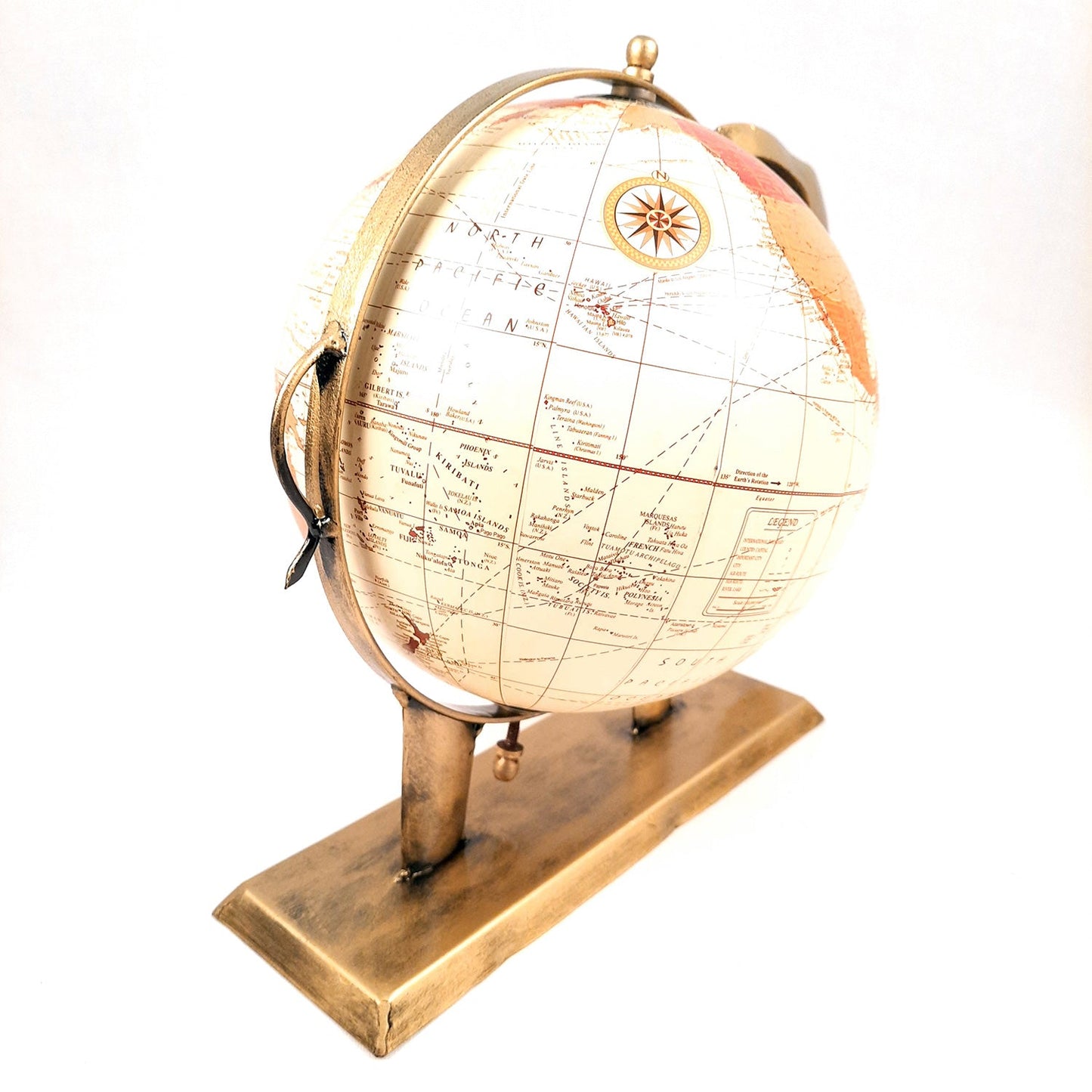 Elephant With Globe Showpiece Figurines - Antique Showpiece - for Home, Vastu, Good Luck, Table & Office Decor & Gift - 11 Inch